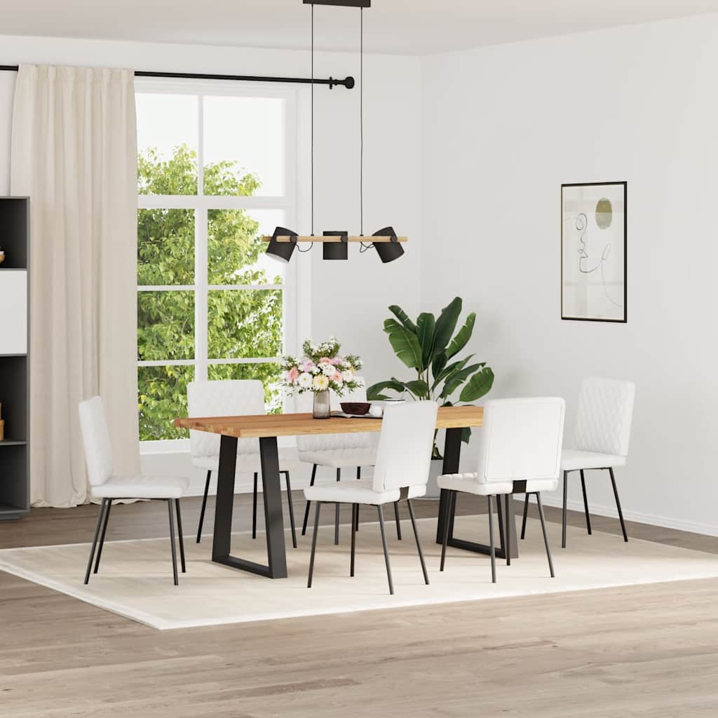 Eetkamerstoelen 6 st kunstleer wit is nu te koop bij PeponiXL, paradijselijk wonen!
