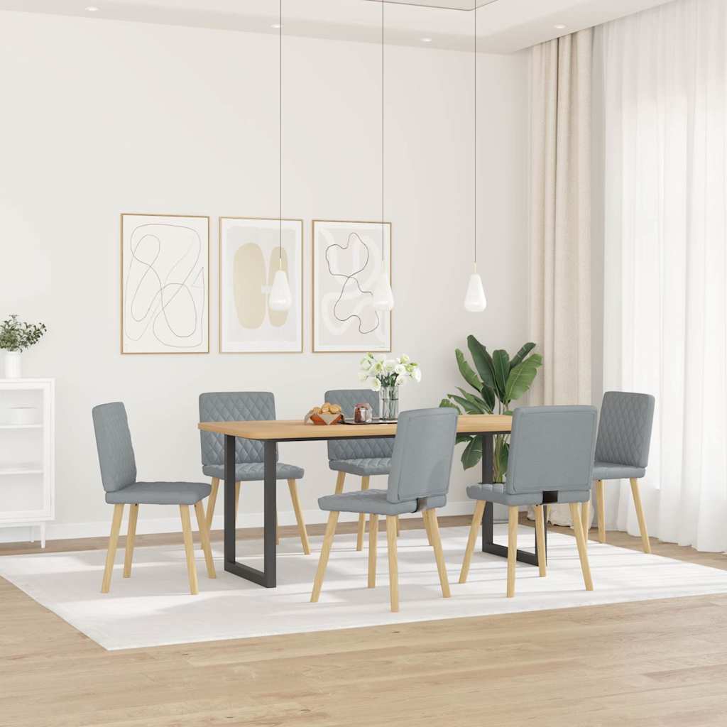Eetkamerstoelen 6 st stof lichtgrijs is nu te koop bij PeponiXL, paradijselijk wonen!