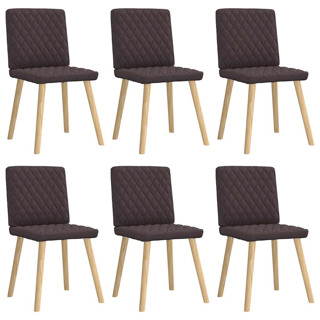 Eetkamerstoelen 6 st stof donkerbruin is nu te koop bij PeponiXL, paradijselijk wonen!