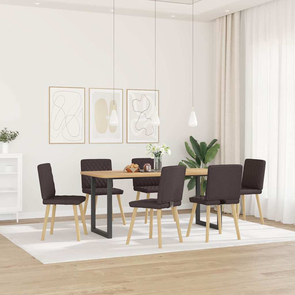 Eetkamerstoelen 6 st stof donkerbruin is nu te koop bij PeponiXL, paradijselijk wonen!