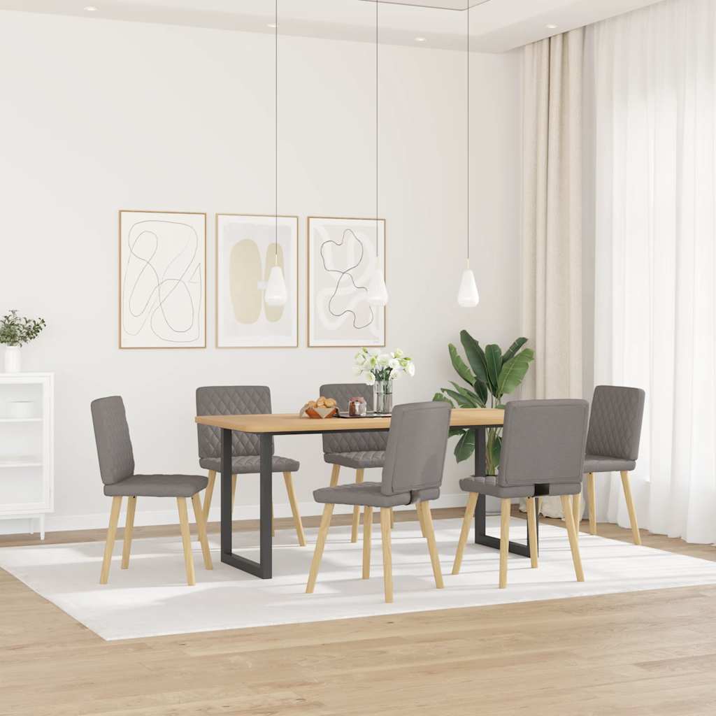 Eetkamerstoelen 6 st stof taupe is nu te koop bij PeponiXL, paradijselijk wonen!