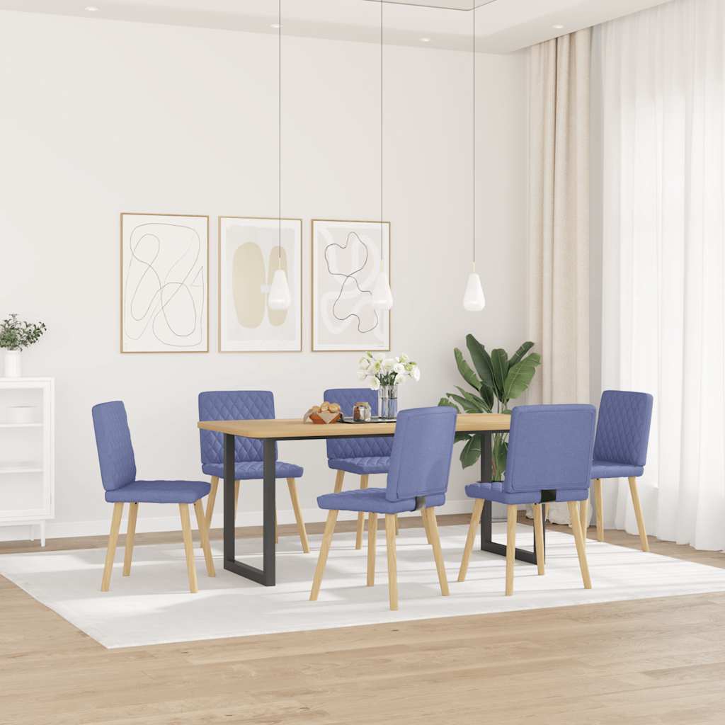 Eetkamerstoelen 6 st stof jeansblauw is nu te koop bij PeponiXL, paradijselijk wonen!