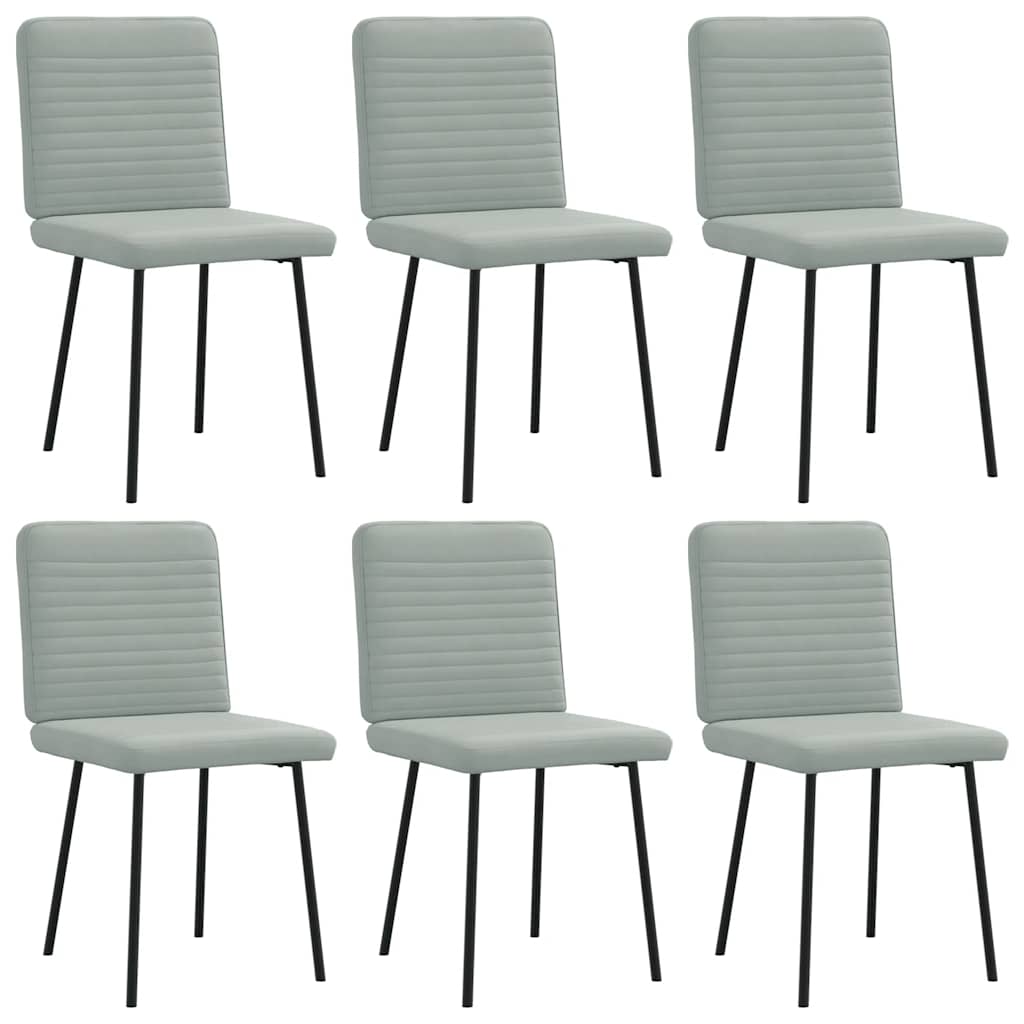 Eetkamerstoelen 6 st fluweel lichtgrijs is nu te koop bij PeponiXL, paradijselijk wonen!