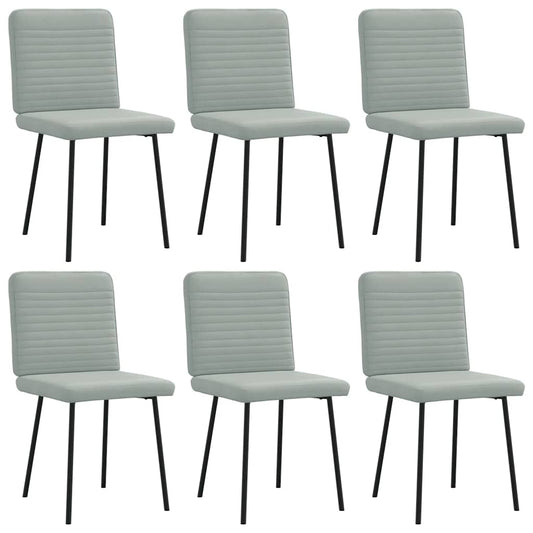 Eetkamerstoelen 6 st fluweel lichtgrijs is nu te koop bij PeponiXL, paradijselijk wonen!