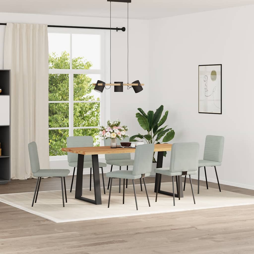 Eetkamerstoelen 6 st fluweel lichtgrijs is nu te koop bij PeponiXL, paradijselijk wonen!