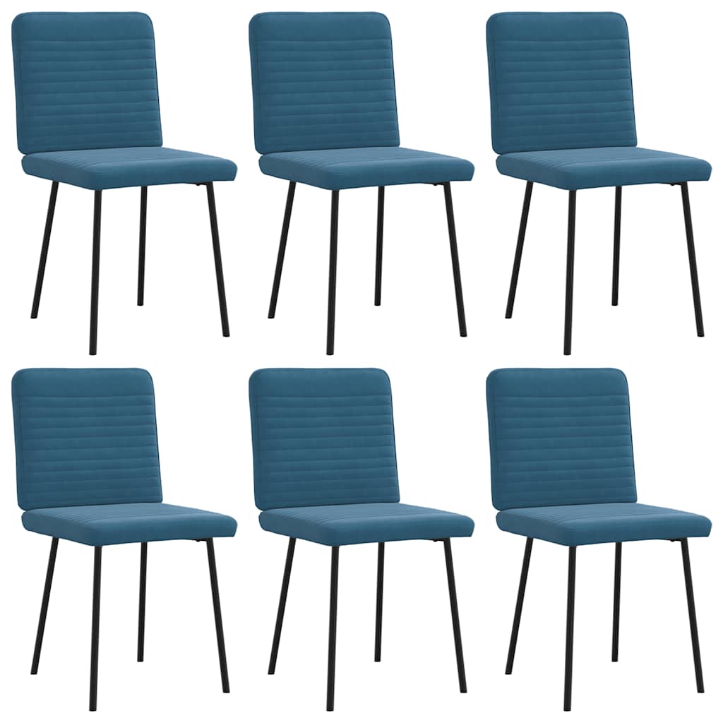 Eetkamerstoelen 6 st fluweel blauw is nu te koop bij PeponiXL, paradijselijk wonen!
