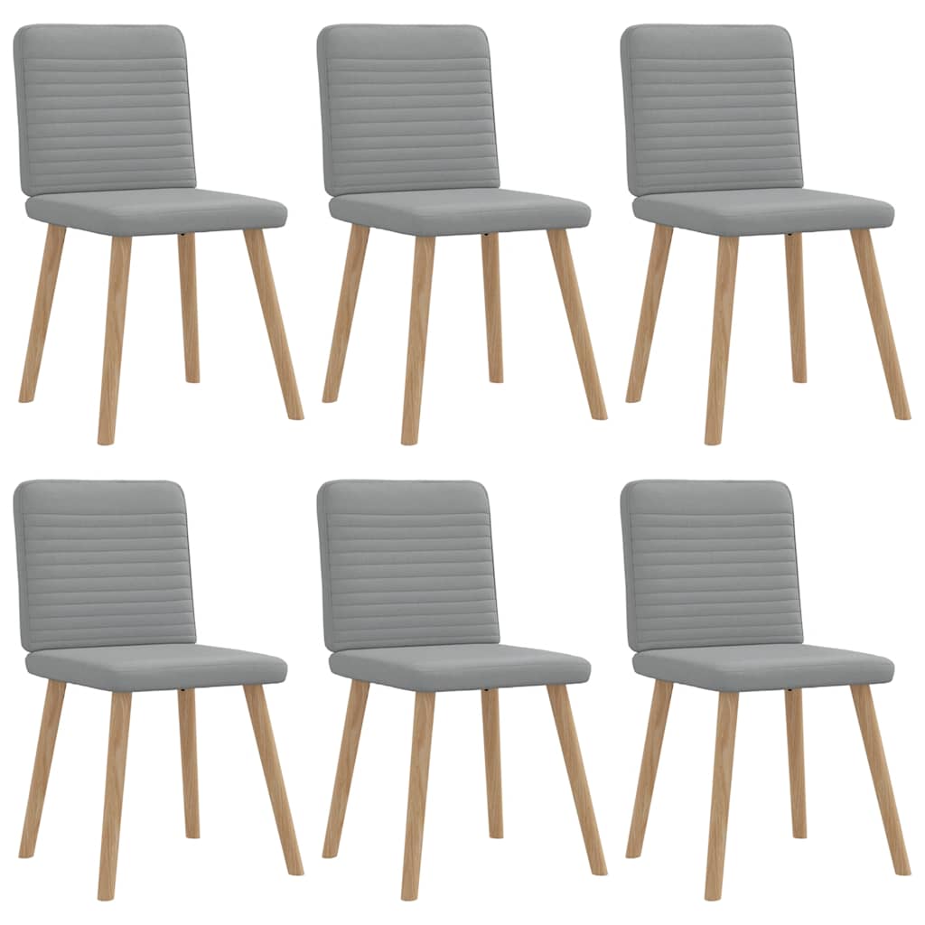 Eetkamerstoelen 6 st stof lichtgrijs is nu te koop bij PeponiXL, paradijselijk wonen!