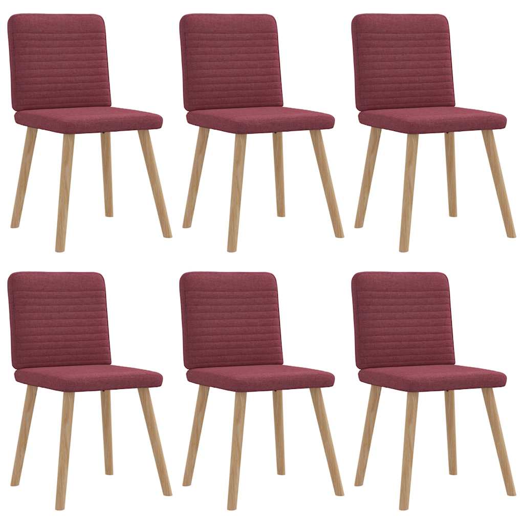 Eetkamerstoelen 6 st stof wijnrood is nu te koop bij PeponiXL, paradijselijk wonen!