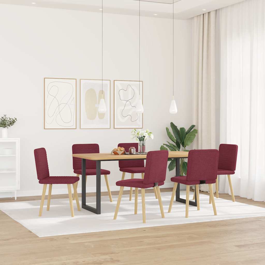 Eetkamerstoelen 6 st stof wijnrood is nu te koop bij PeponiXL, paradijselijk wonen!