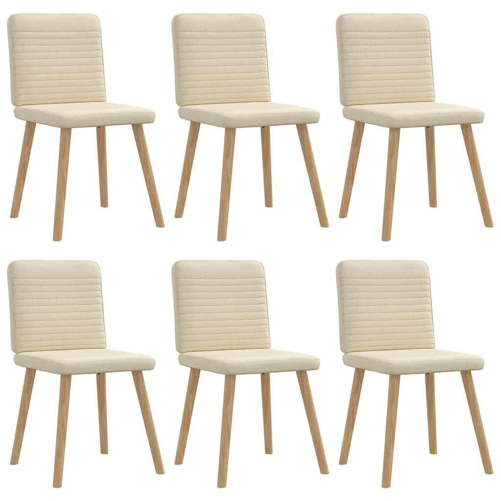 Eetkamerstoelen 6 st stof crèmekleurig is nu te koop bij PeponiXL, paradijselijk wonen!