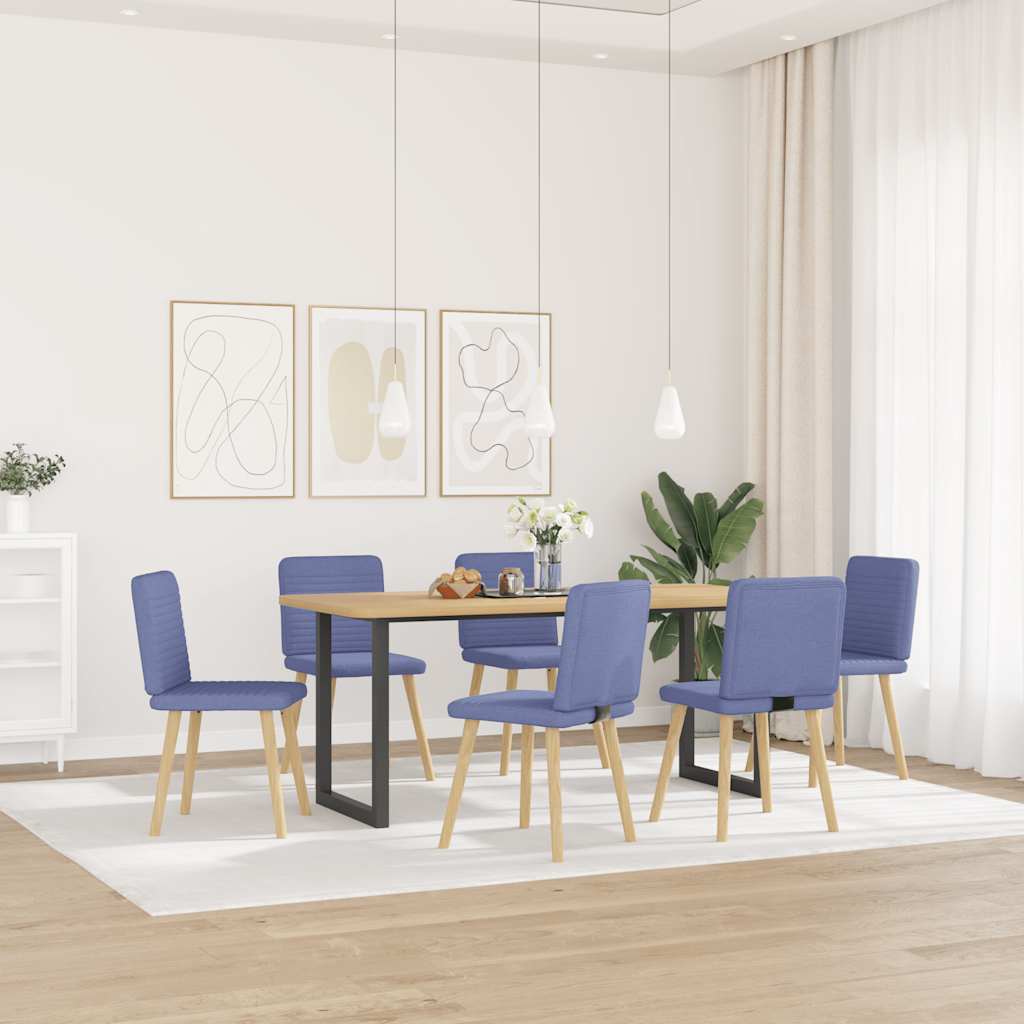 Eetkamerstoelen 6 st stof jeansblauw is nu te koop bij PeponiXL, paradijselijk wonen!