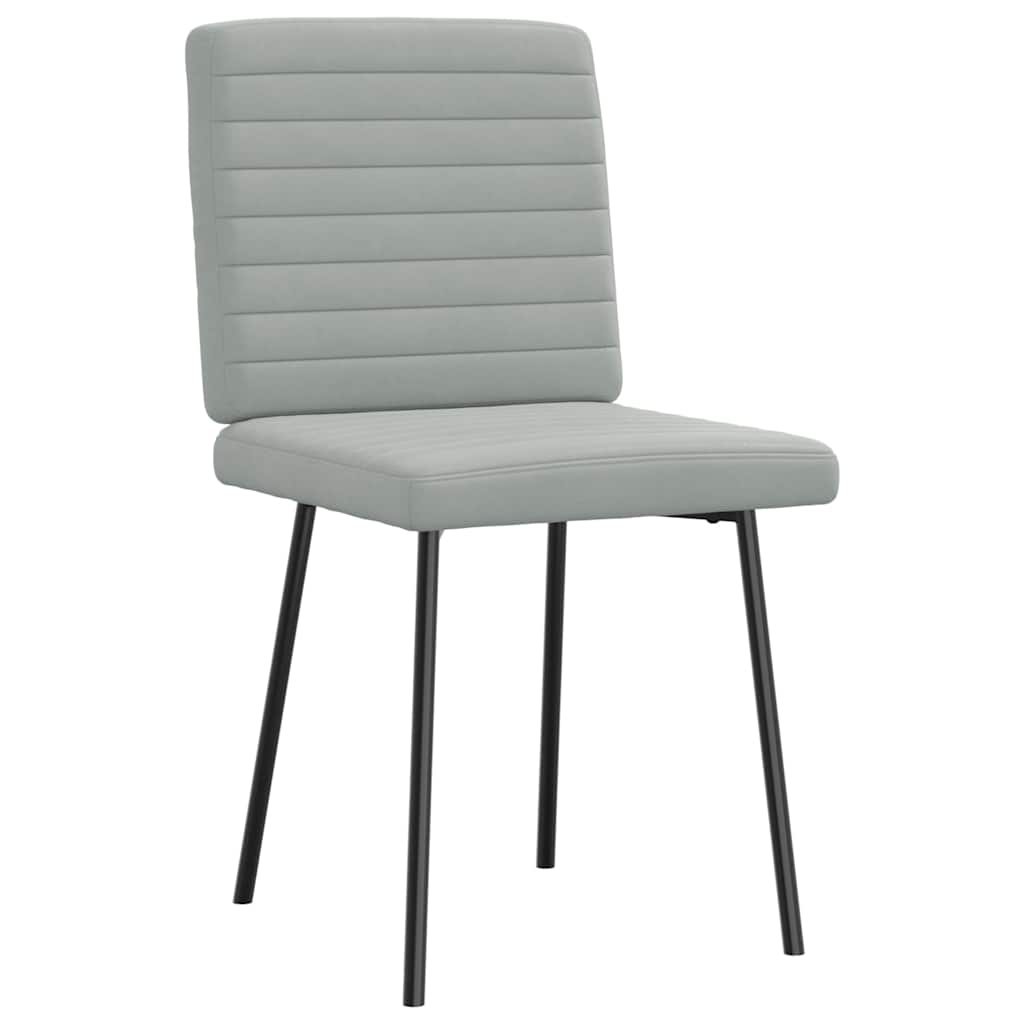 Eetkamerstoelen 6 st fluweel lichtgrijs is nu te koop bij PeponiXL, paradijselijk wonen!