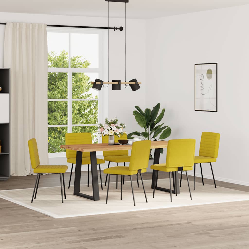 Eetkamerstoelen 6 st fluweel geel is nu te koop bij PeponiXL, paradijselijk wonen!
