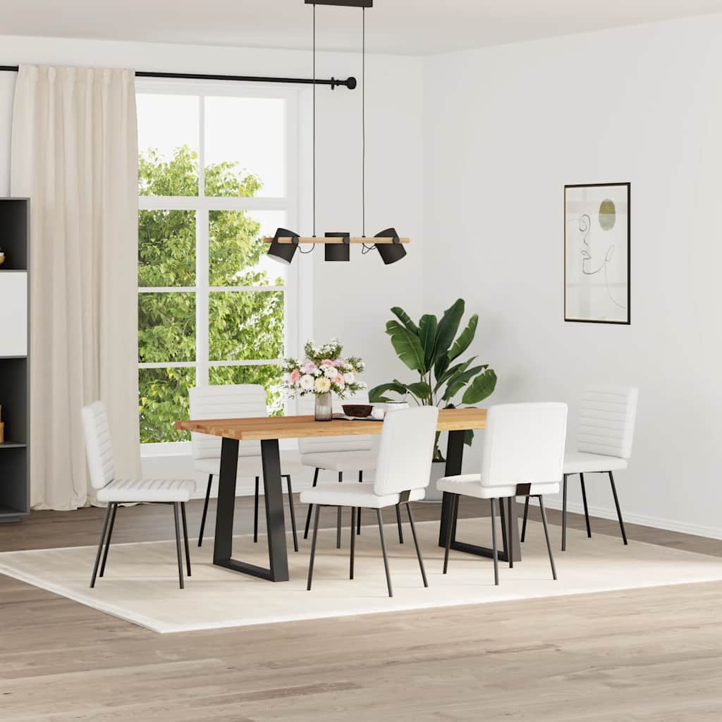 Eetkamerstoelen 6 st kunstleer wit is nu te koop bij PeponiXL, paradijselijk wonen!