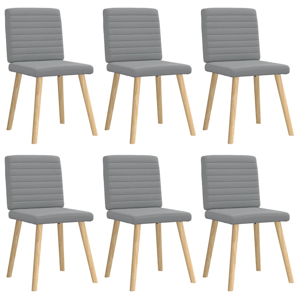 Eetkamerstoelen 6 st stof lichtgrijs is nu te koop bij PeponiXL, paradijselijk wonen!