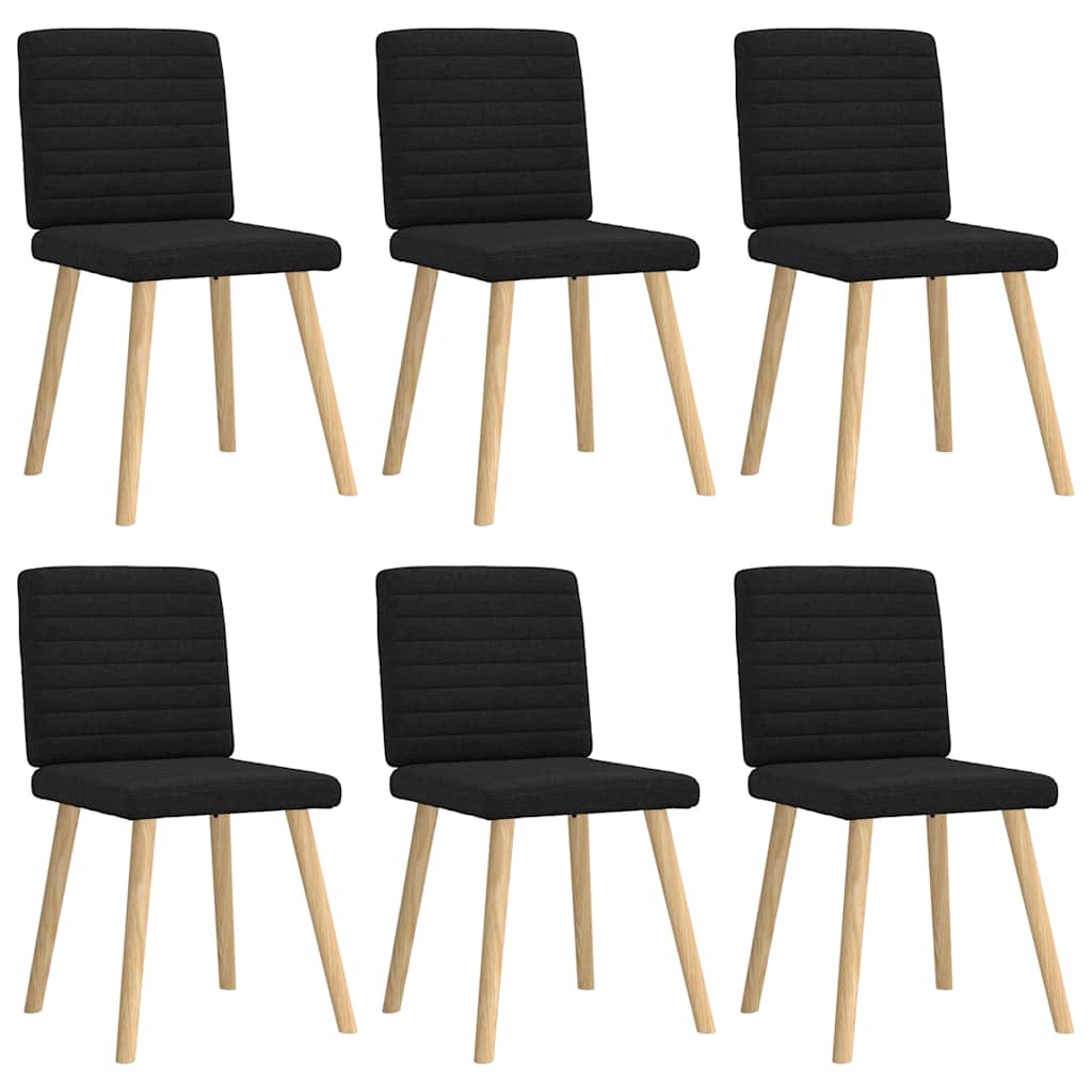 Eetkamerstoelen 6 st stof zwart is nu te koop bij PeponiXL, paradijselijk wonen!