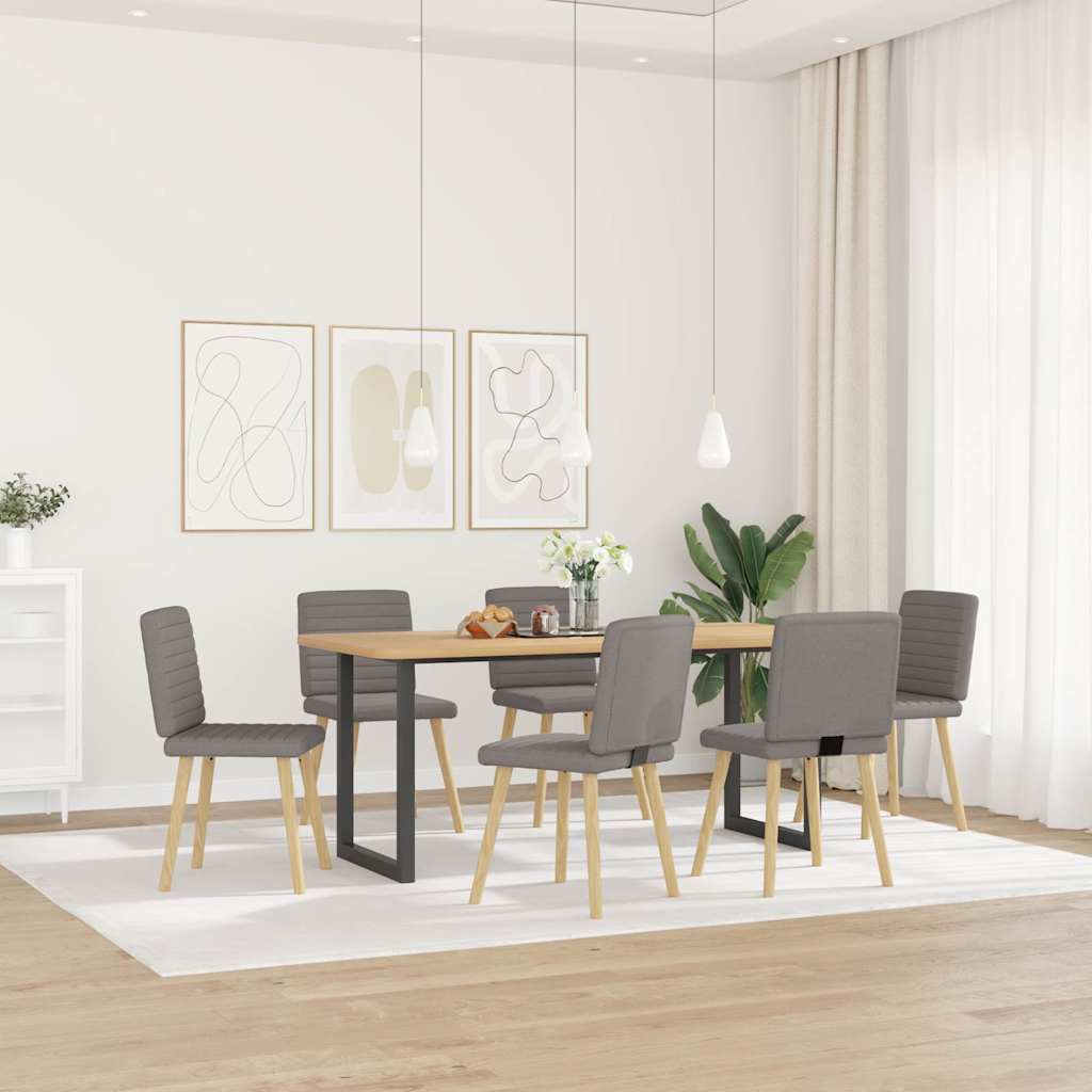 Eetkamerstoelen 6 st stof taupe is nu te koop bij PeponiXL, paradijselijk wonen!