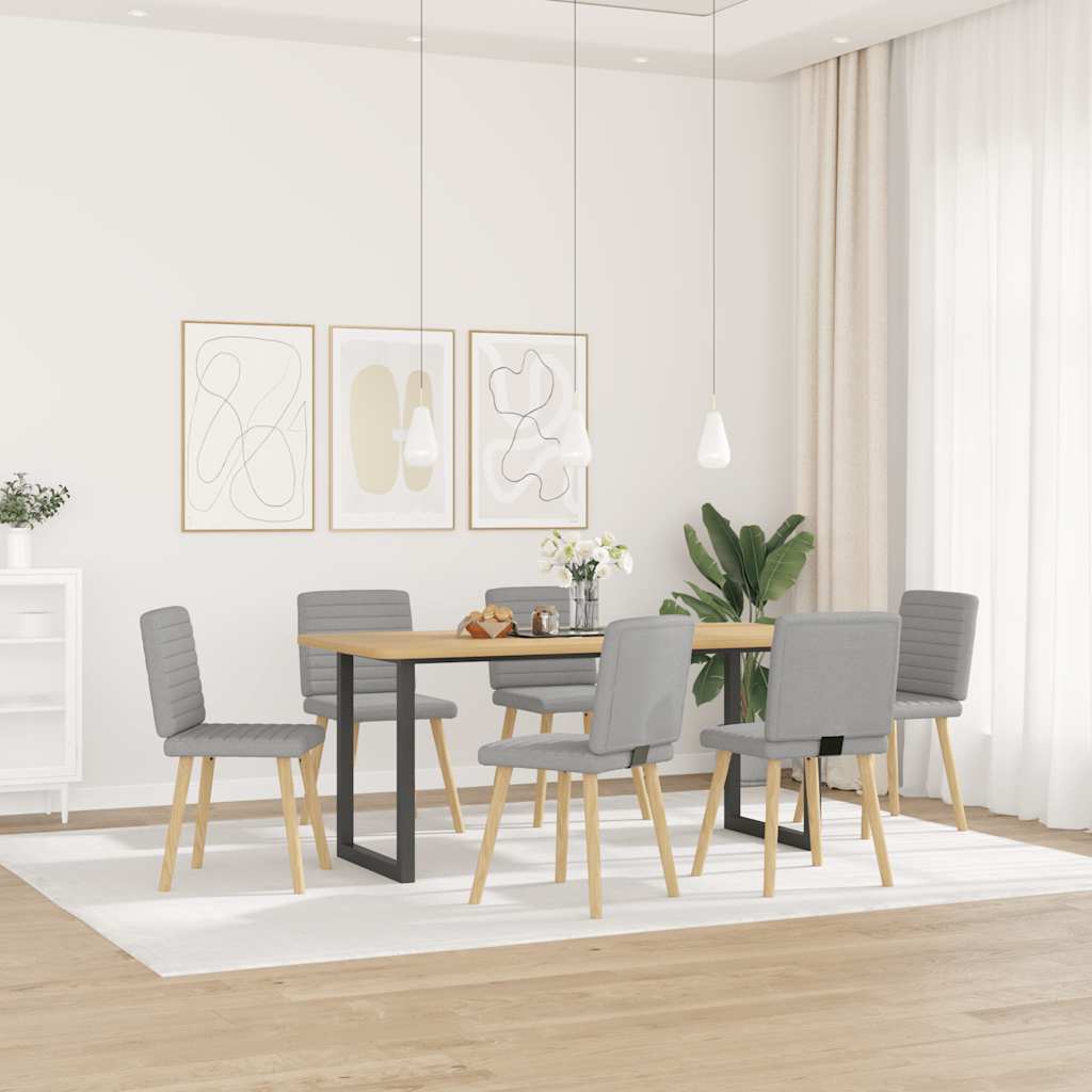 Eetkamerstoelen 6 st stof wolk grijs is nu te koop bij PeponiXL, paradijselijk wonen!