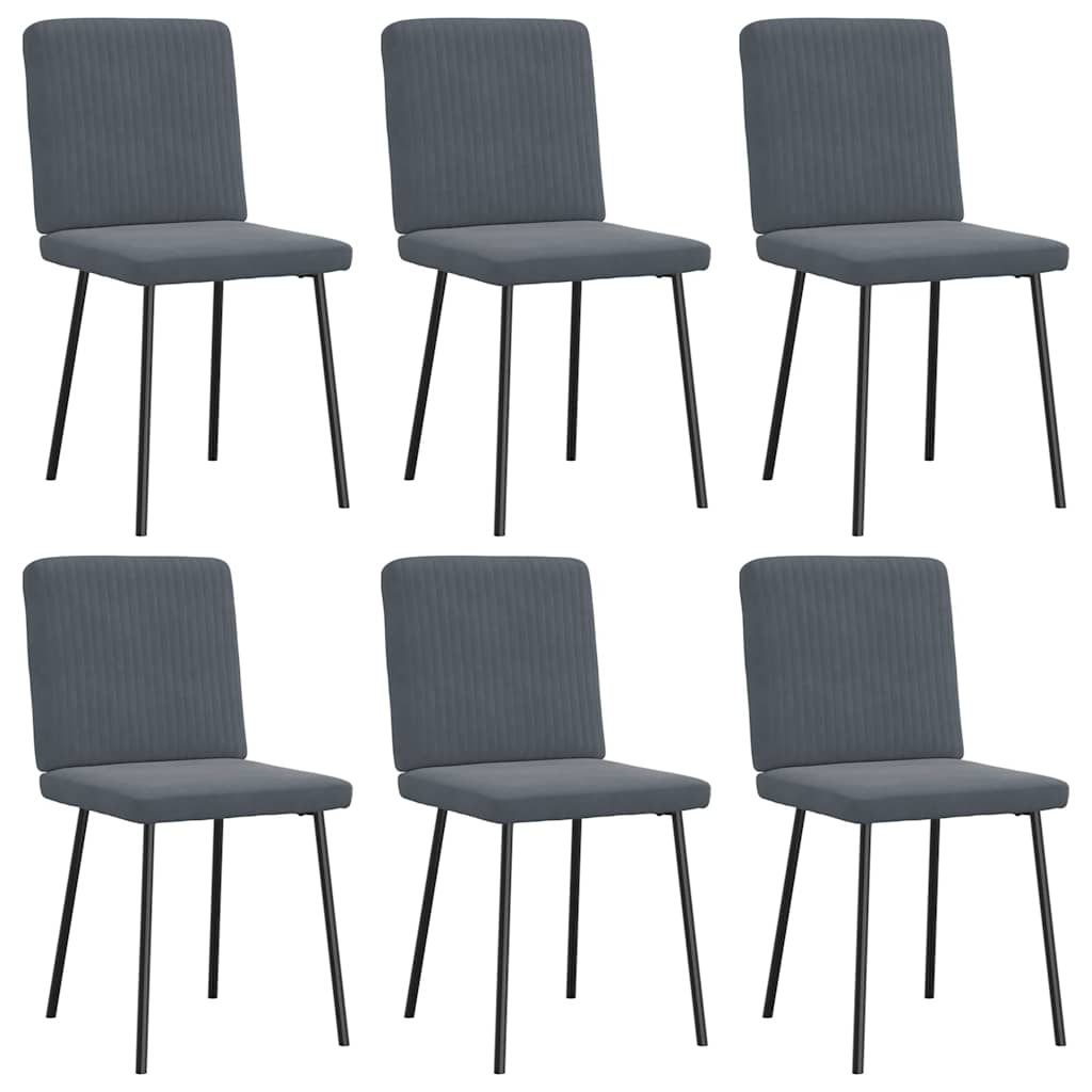 Eetkamerstoelen 6 st fluweel donkergrijs is nu te koop bij PeponiXL, paradijselijk wonen!