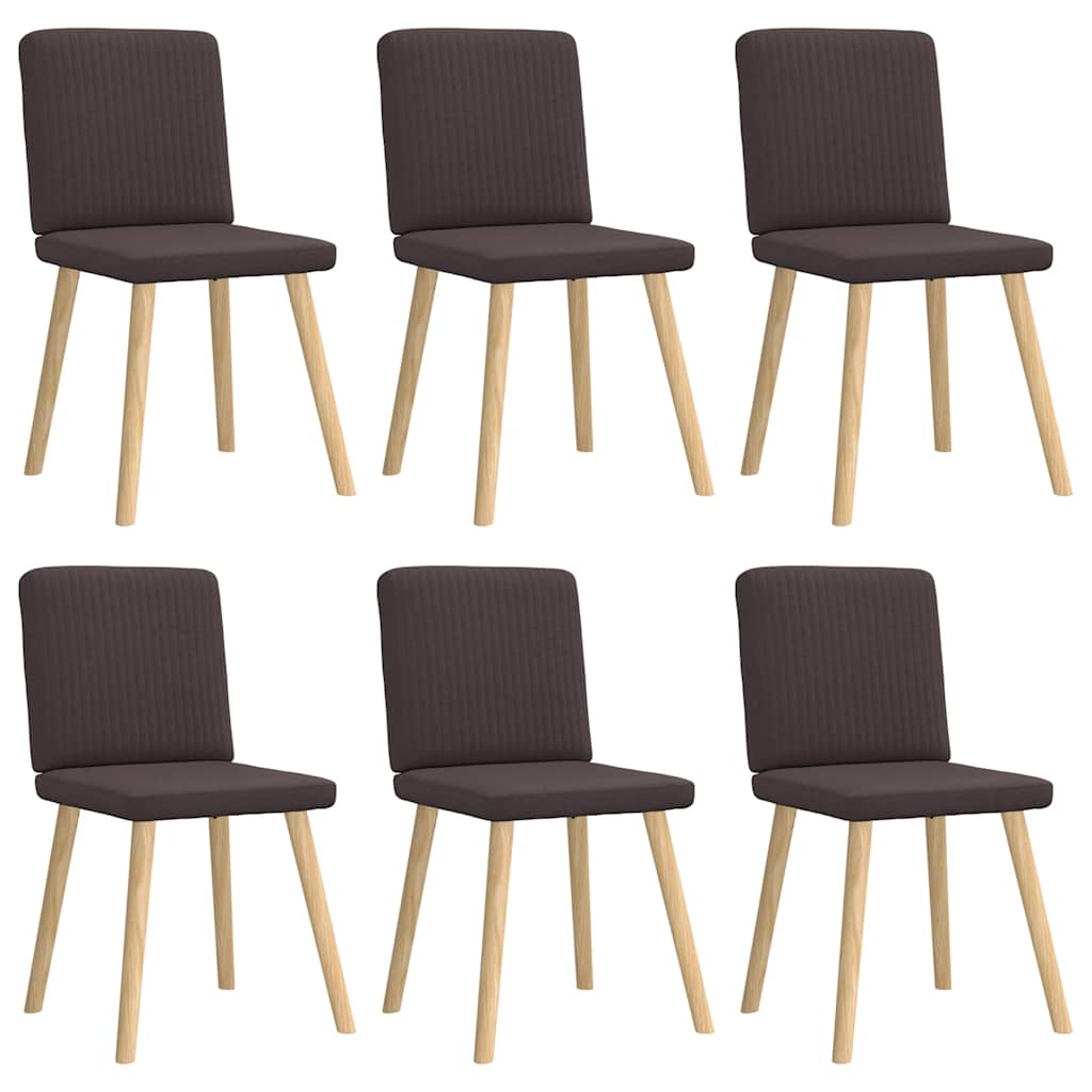 Eetkamerstoelen 6 st stof donkerbruin is nu te koop bij PeponiXL, paradijselijk wonen!
