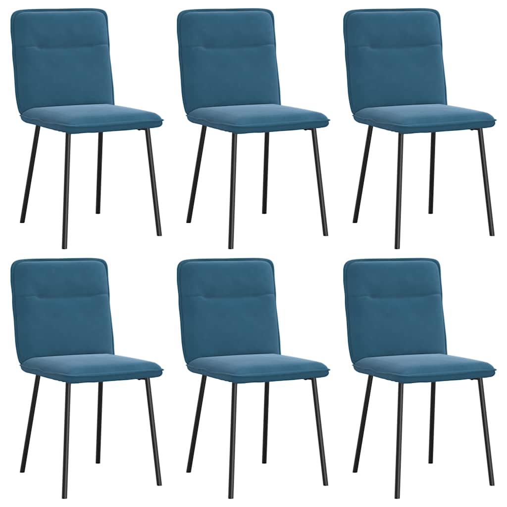 Eetkamerstoelen 6 st fluweel blauw is nu te koop bij PeponiXL, paradijselijk wonen!