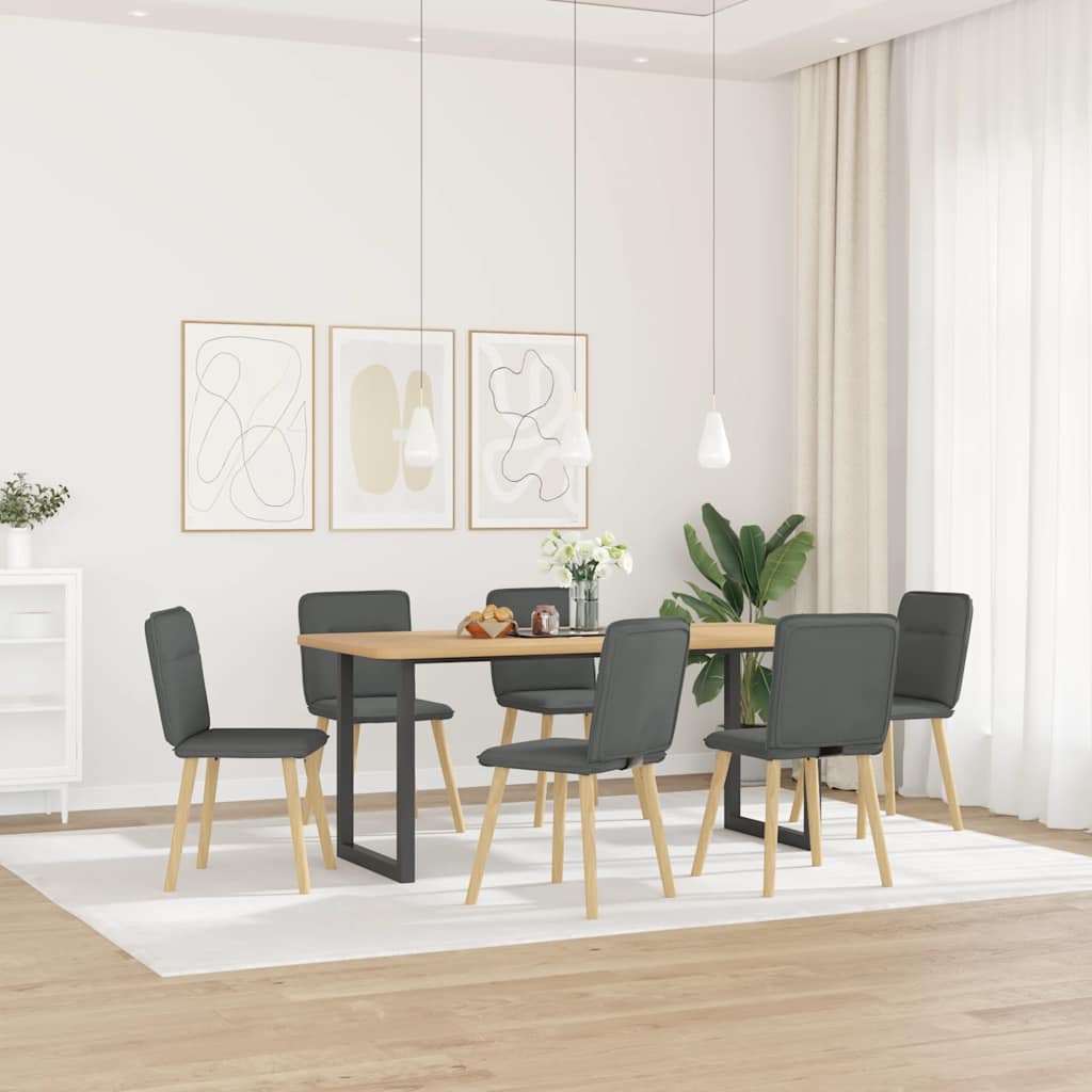 Eetkamerstoelen 6 st stof donkergrijs is nu te koop bij PeponiXL, paradijselijk wonen!