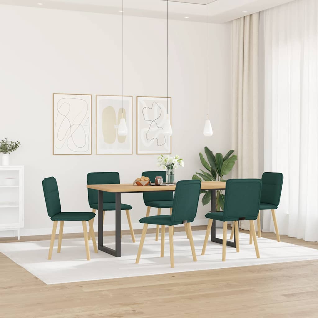 Eetkamerstoelen 6 st stof donkergroen is nu te koop bij PeponiXL, paradijselijk wonen!