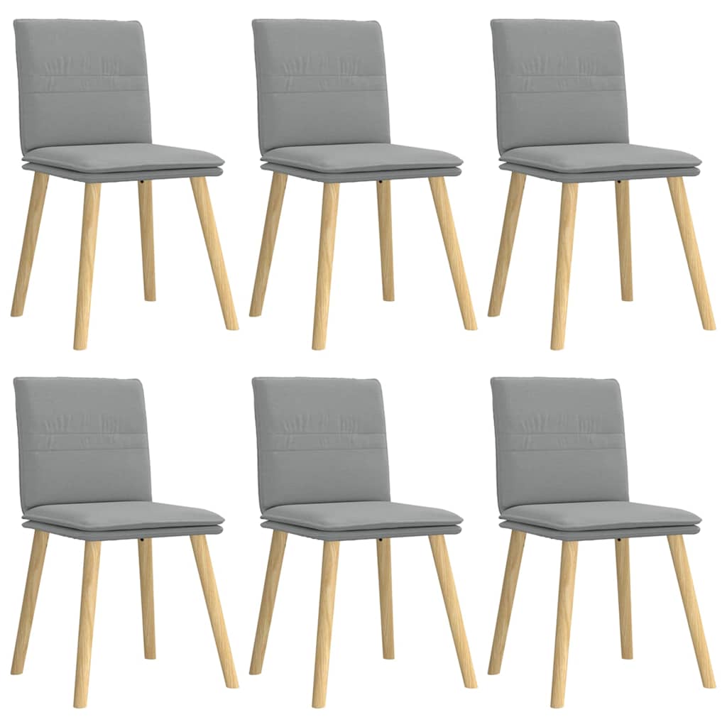 Eetkamerstoelen 6 st stof lichtgrijs is nu te koop bij PeponiXL, paradijselijk wonen!