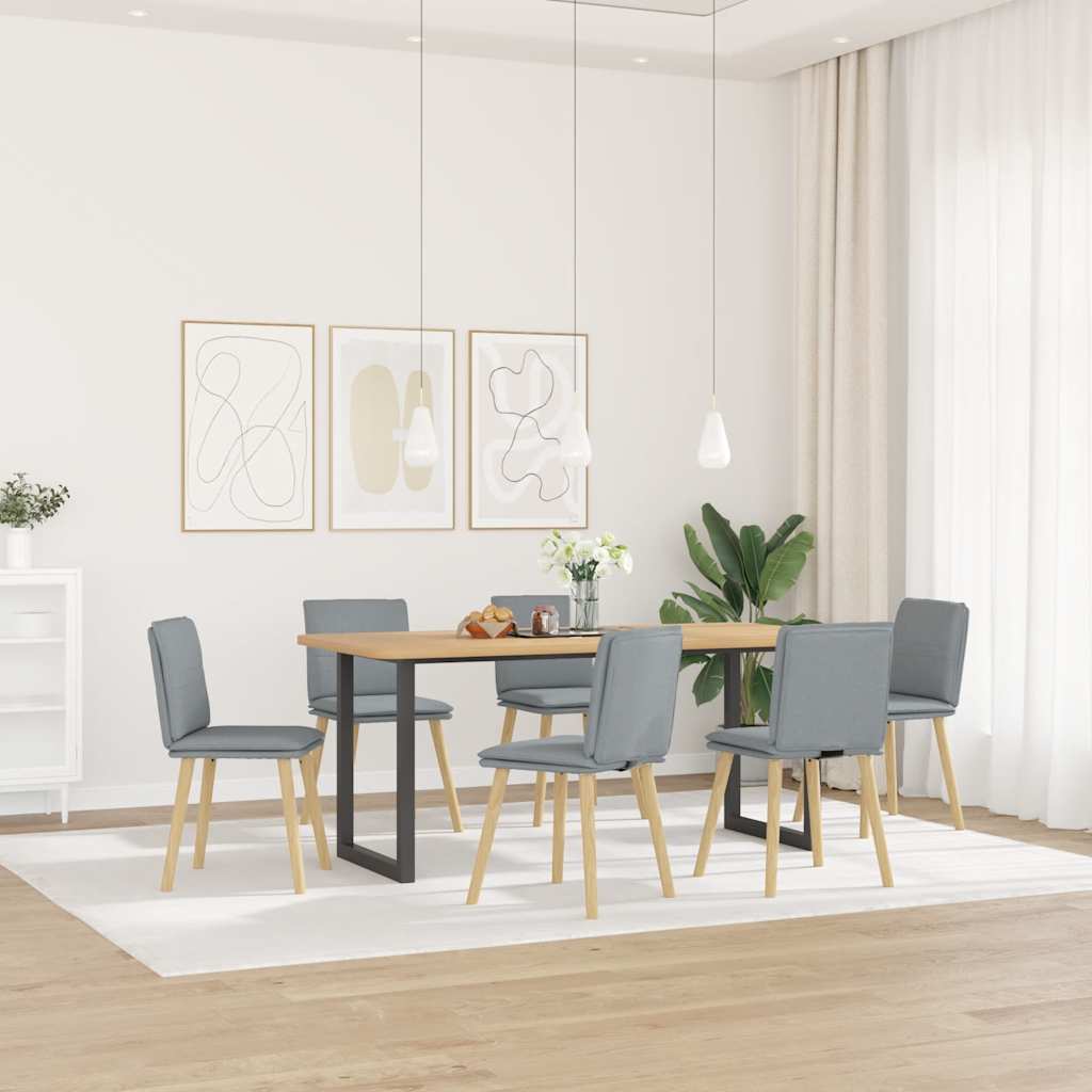 Eetkamerstoelen 6 st stof lichtgrijs is nu te koop bij PeponiXL, paradijselijk wonen!