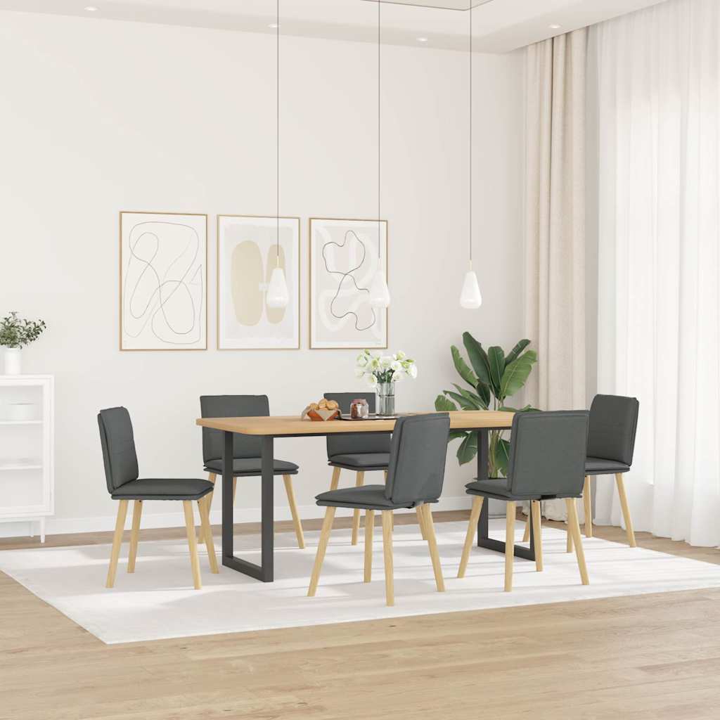 Eetkamerstoelen 6 st stof donkergrijs is nu te koop bij PeponiXL, paradijselijk wonen!