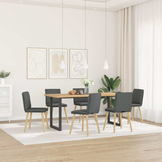 Eetkamerstoelen 6 st stof donkergrijs is nu te koop bij PeponiXL, paradijselijk wonen!