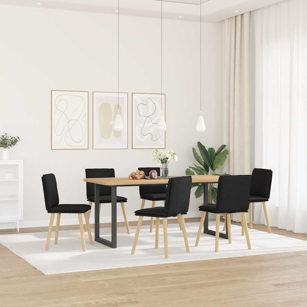 Eetkamerstoelen 6 st stof zwart is nu te koop bij PeponiXL, paradijselijk wonen!
