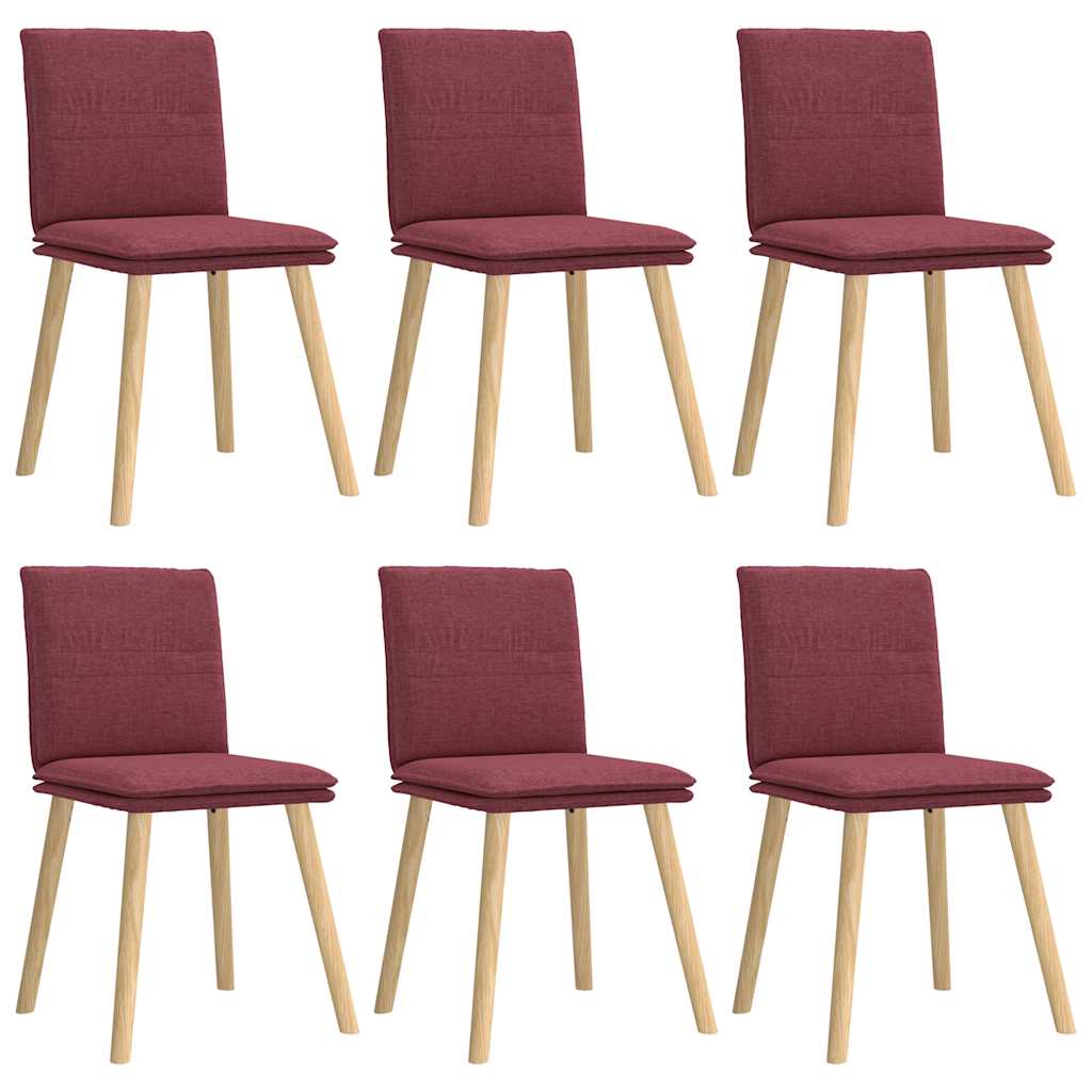 Eetkamerstoelen 6 st stof wijnrood is nu te koop bij PeponiXL, paradijselijk wonen!