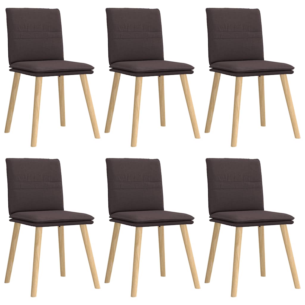 Eetkamerstoelen 6 st stof donkerbruin is nu te koop bij PeponiXL, paradijselijk wonen!