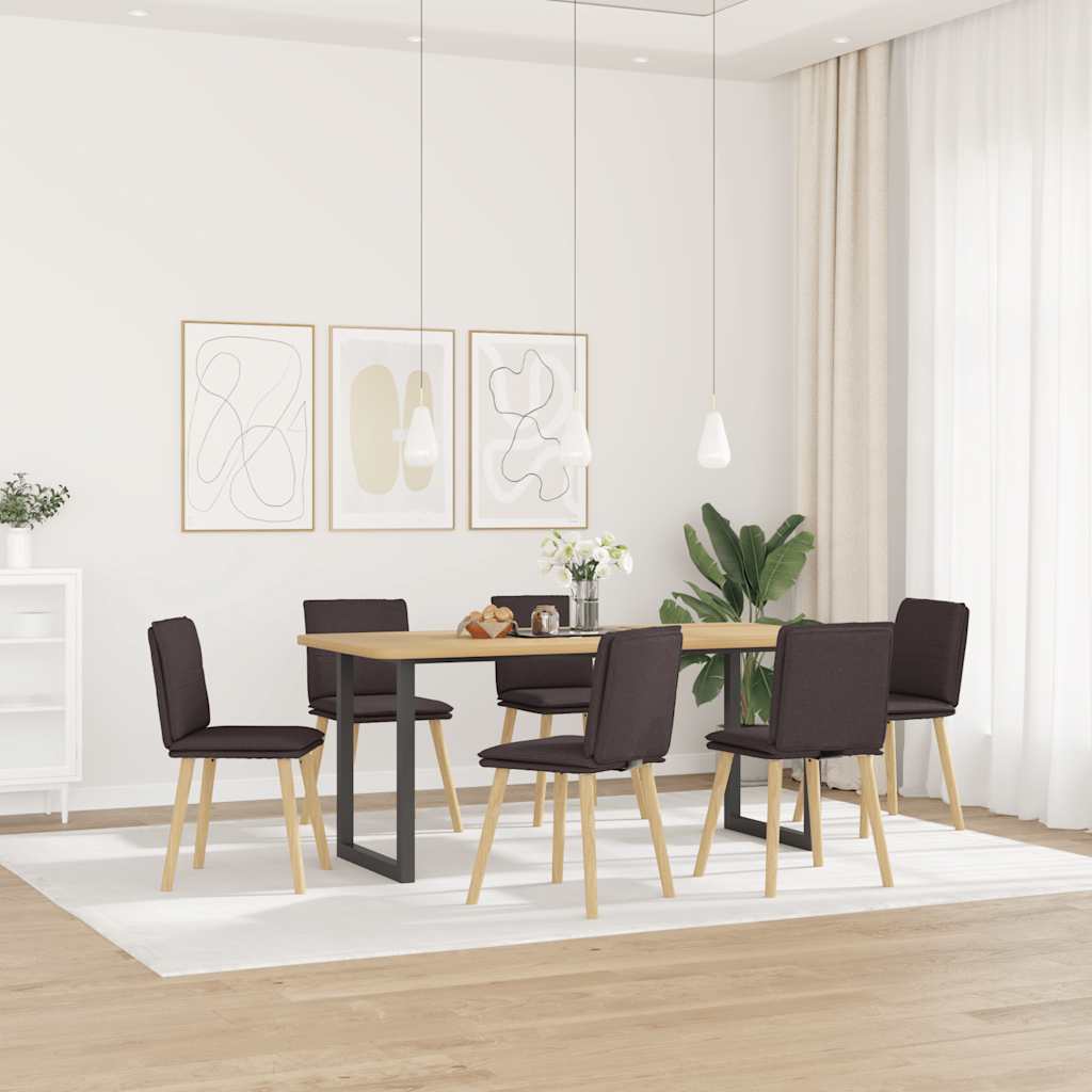 Eetkamerstoelen 6 st stof donkerbruin is nu te koop bij PeponiXL, paradijselijk wonen!