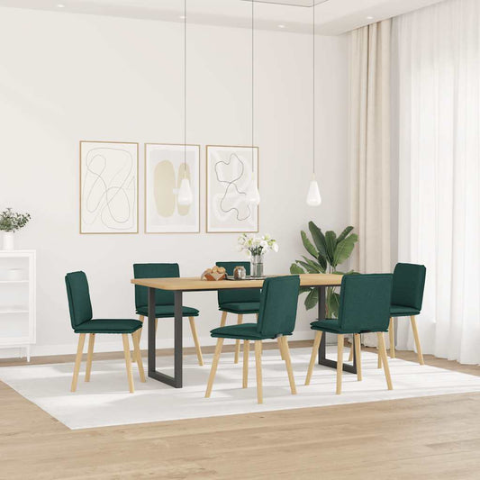 Eetkamerstoelen 6 st stof donkergroen is nu te koop bij PeponiXL, paradijselijk wonen!