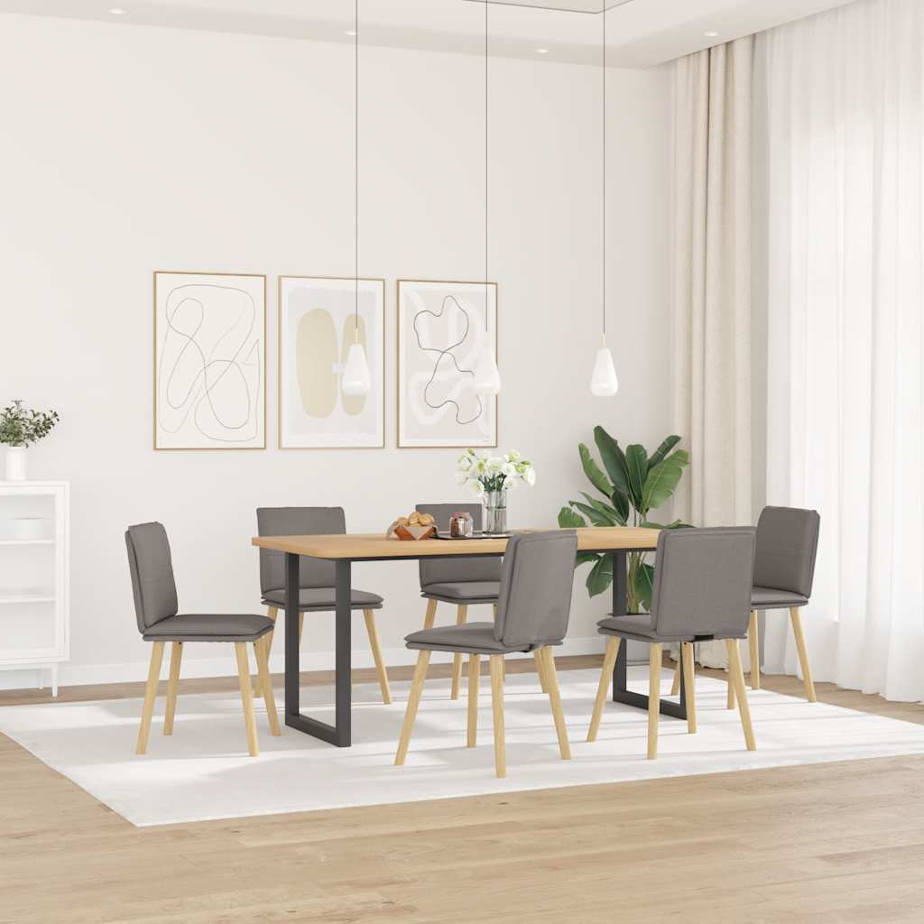 Eetkamerstoelen 6 st stof taupe is nu te koop bij PeponiXL, paradijselijk wonen!