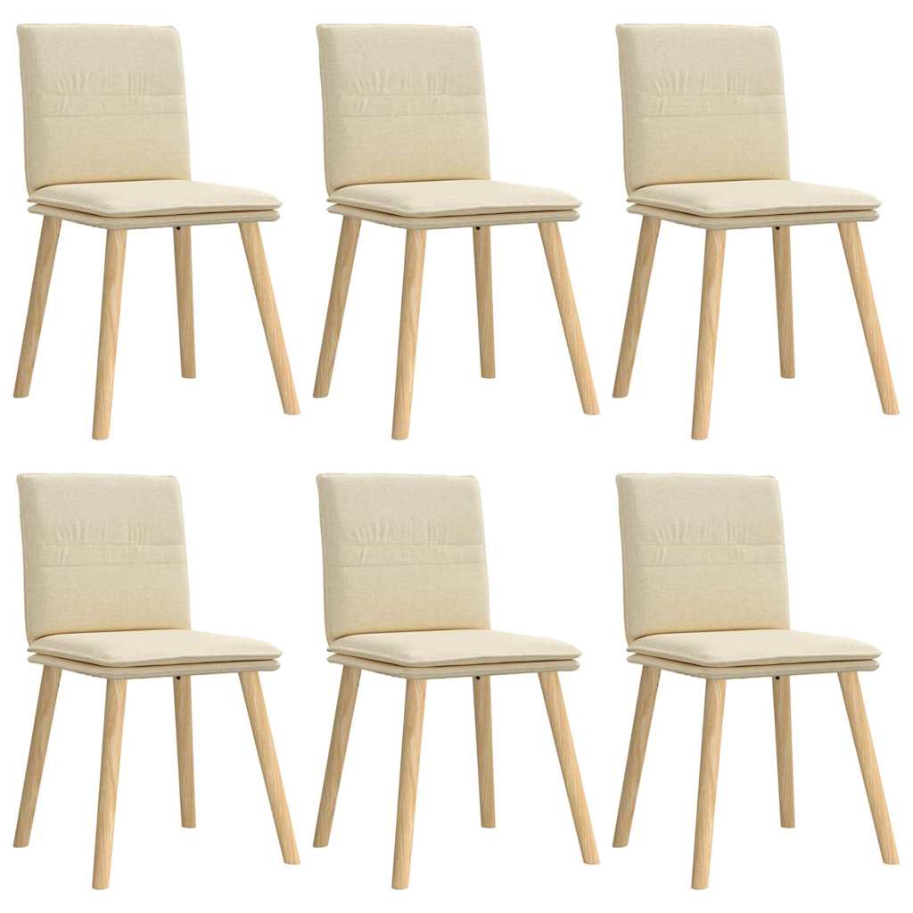 Eetkamerstoelen 6 st stof crèmekleurig is nu te koop bij PeponiXL, paradijselijk wonen!