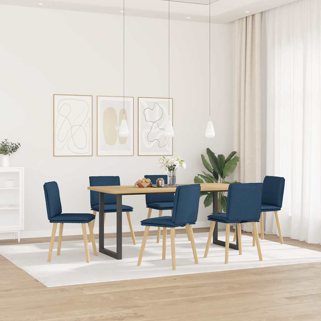 Eetkamerstoelen 6 st stof blauw is nu te koop bij PeponiXL, paradijselijk wonen!