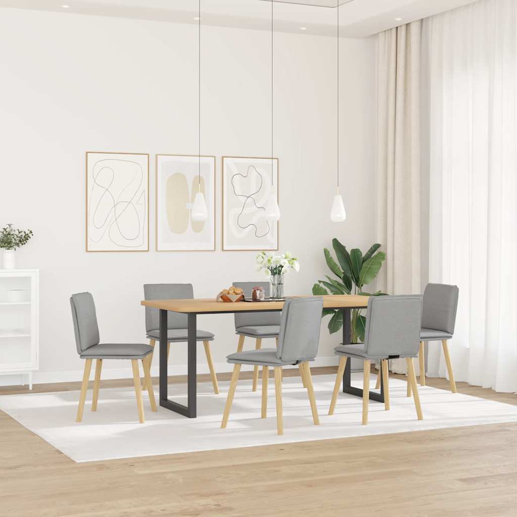 Eetkamerstoelen 6 st stof wolk grijs is nu te koop bij PeponiXL, paradijselijk wonen!