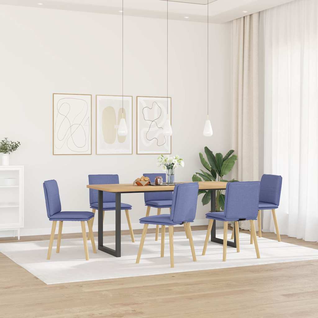 Eetkamerstoelen 6 st stof jeansblauw is nu te koop bij PeponiXL, paradijselijk wonen!