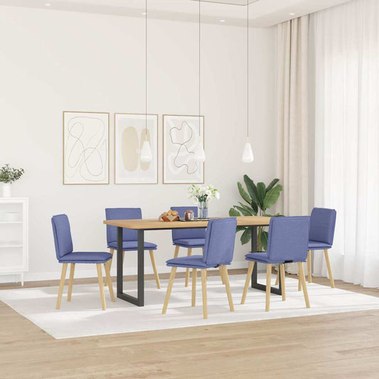 Eetkamerstoelen 6 st stof jeansblauw is nu te koop bij PeponiXL, paradijselijk wonen!