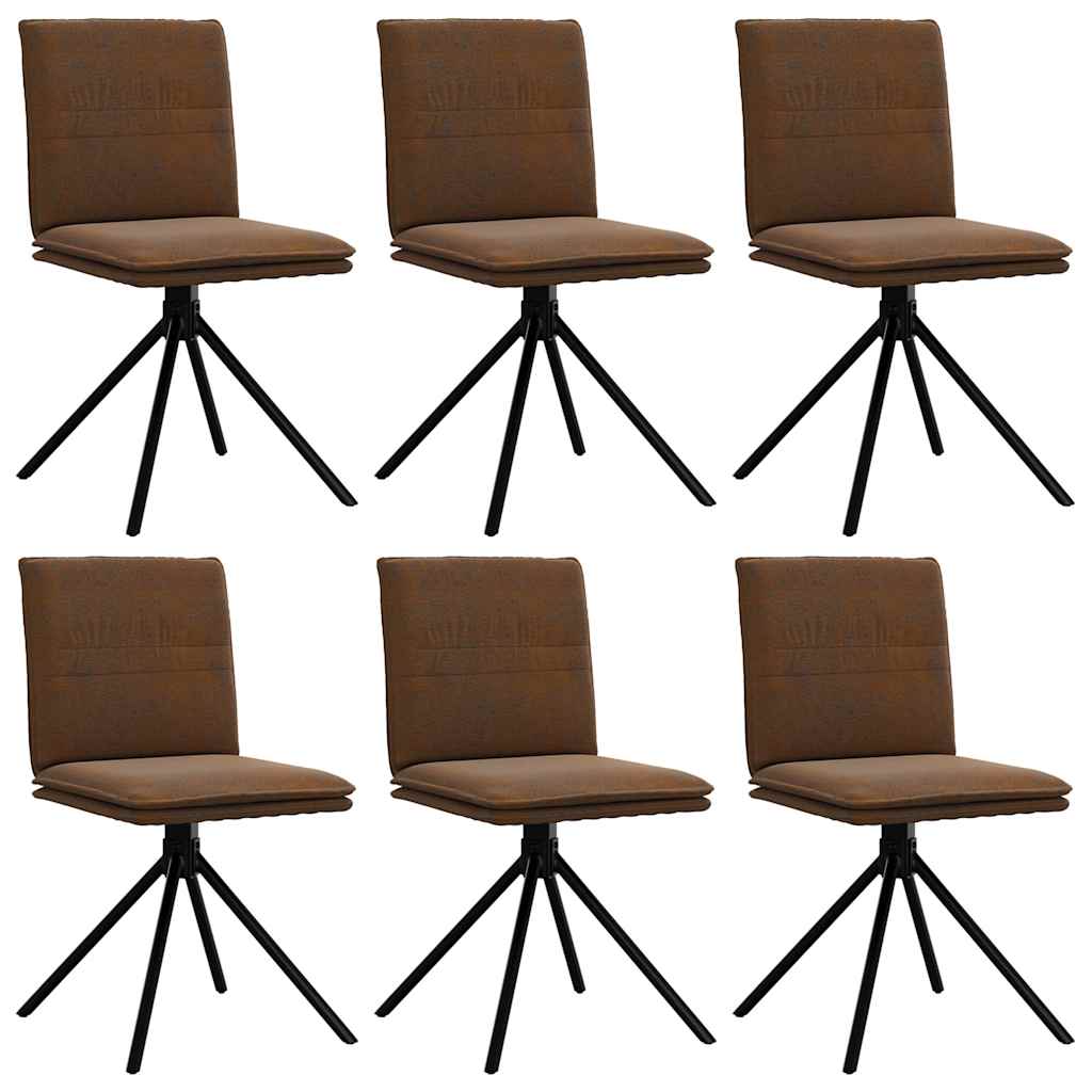 Eetkamerstoelen 6 st kunstsuède bruin is nu te koop bij PeponiXL, paradijselijk wonen!