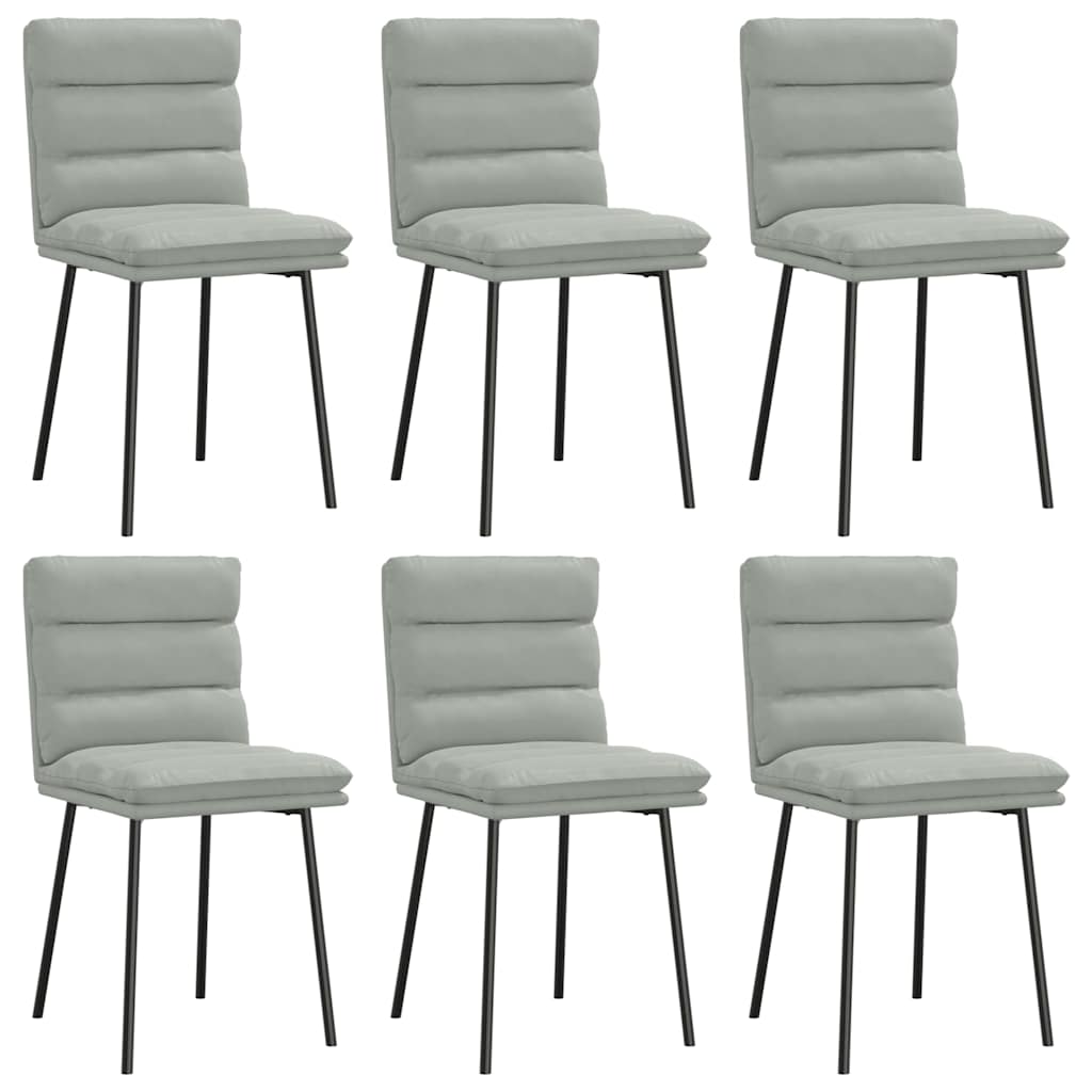 Eetkamerstoelen 6 st fluweel lichtgrijs is nu te koop bij PeponiXL, paradijselijk wonen!