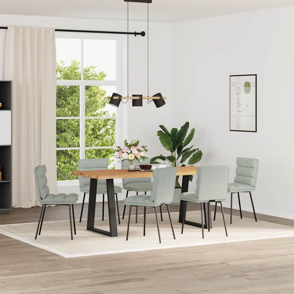 Eetkamerstoelen 6 st fluweel lichtgrijs is nu te koop bij PeponiXL, paradijselijk wonen!