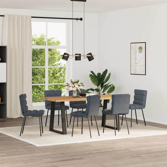 Eetkamerstoelen 6 st fluweel donkergrijs is nu te koop bij PeponiXL, paradijselijk wonen!