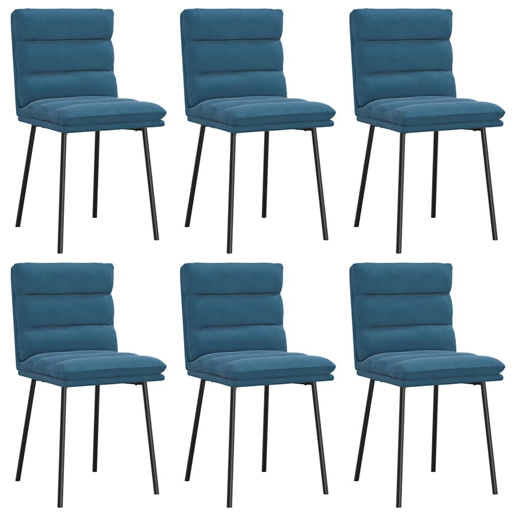 Eetkamerstoelen 6 st fluweel blauw is nu te koop bij PeponiXL, paradijselijk wonen!