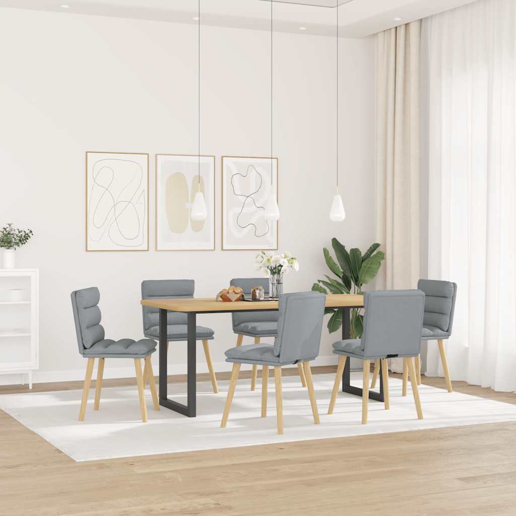 Eetkamerstoelen 6 st stof lichtgrijs is nu te koop bij PeponiXL, paradijselijk wonen!