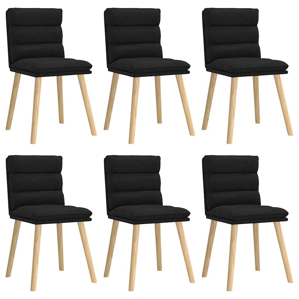 Eetkamerstoelen 6 st stof zwart is nu te koop bij PeponiXL, paradijselijk wonen!