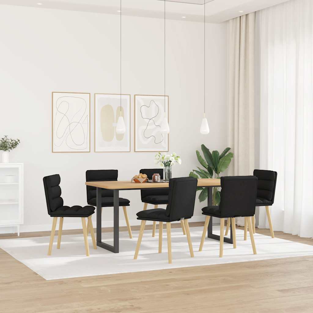 Eetkamerstoelen 6 st stof zwart is nu te koop bij PeponiXL, paradijselijk wonen!